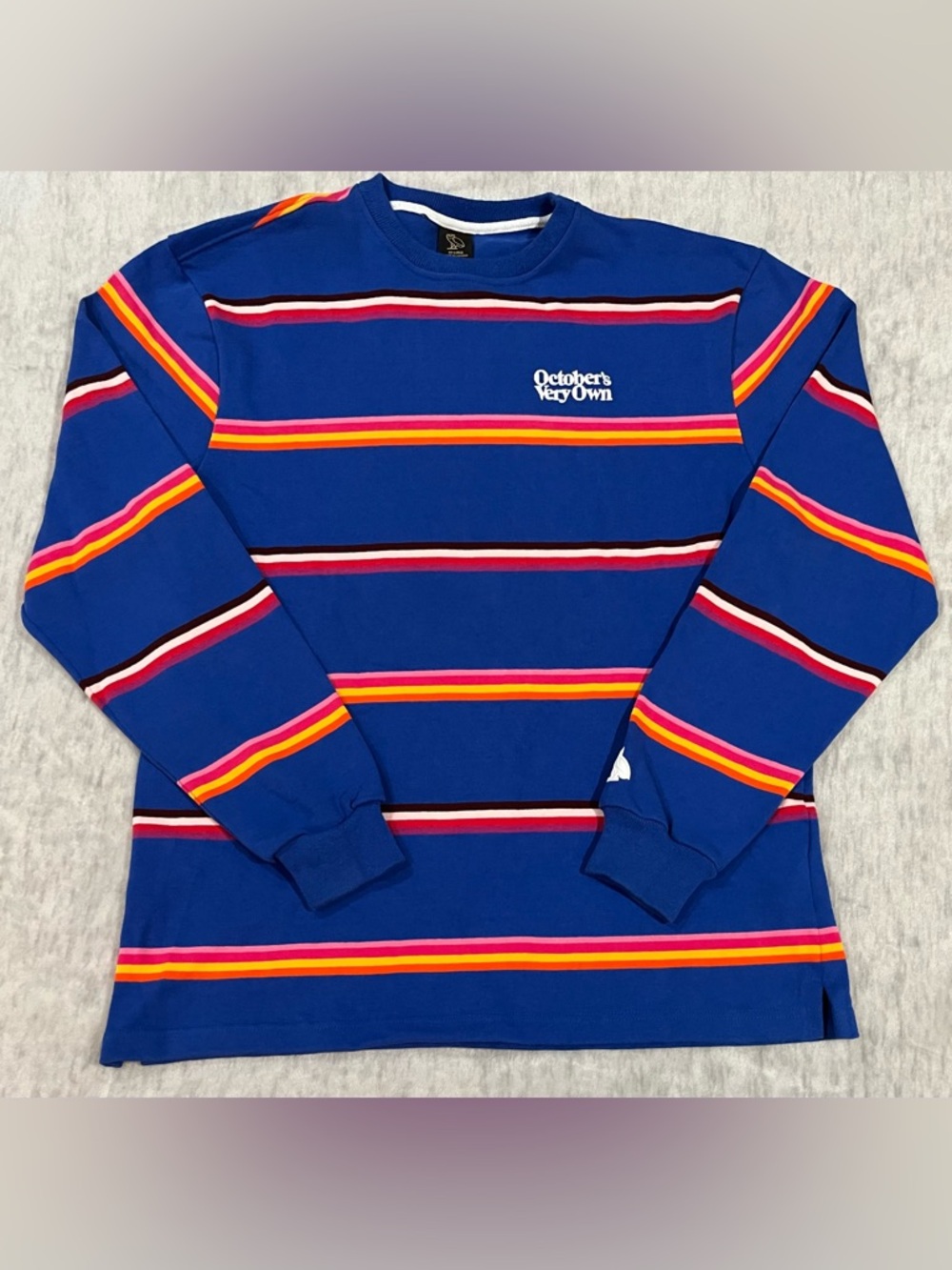 OVO Blue Crewneck with Multicolor Stripes